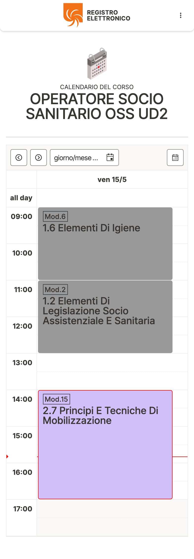 Pagina del profilo dell'utente