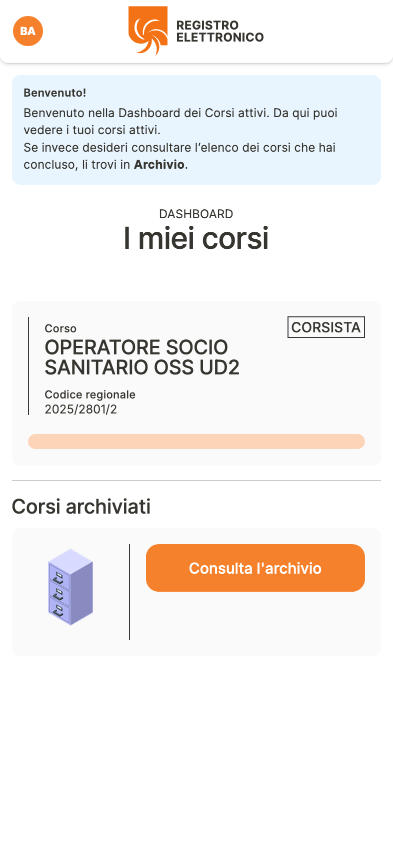 Pagina del profilo dell'utente