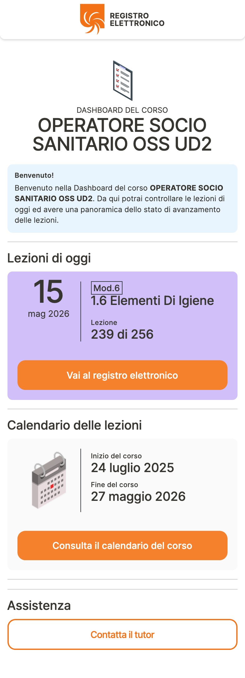 Pagina del profilo dell'utente