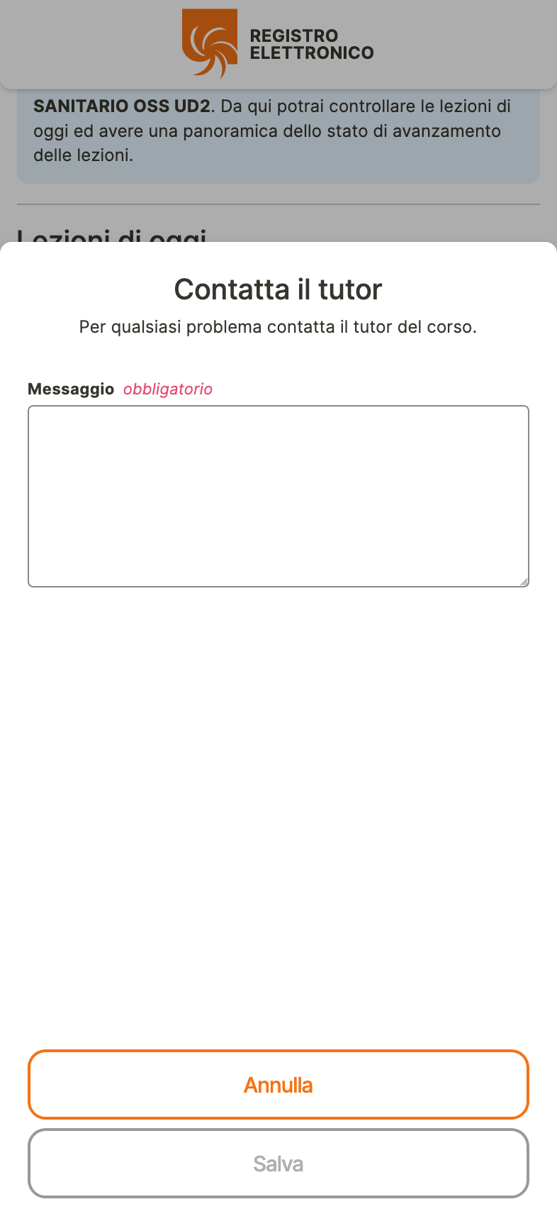 Pagina del profilo dell'utente